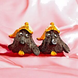 Dog Clip-On Earrings – Resin Design – 1.5" Cute & Fun Vintage Style
